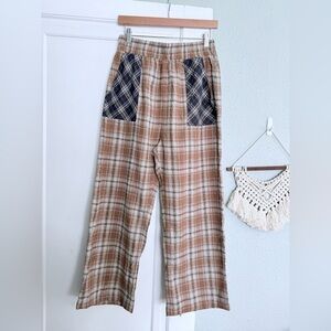 Natural Life Brown Plaid Lounge Pants